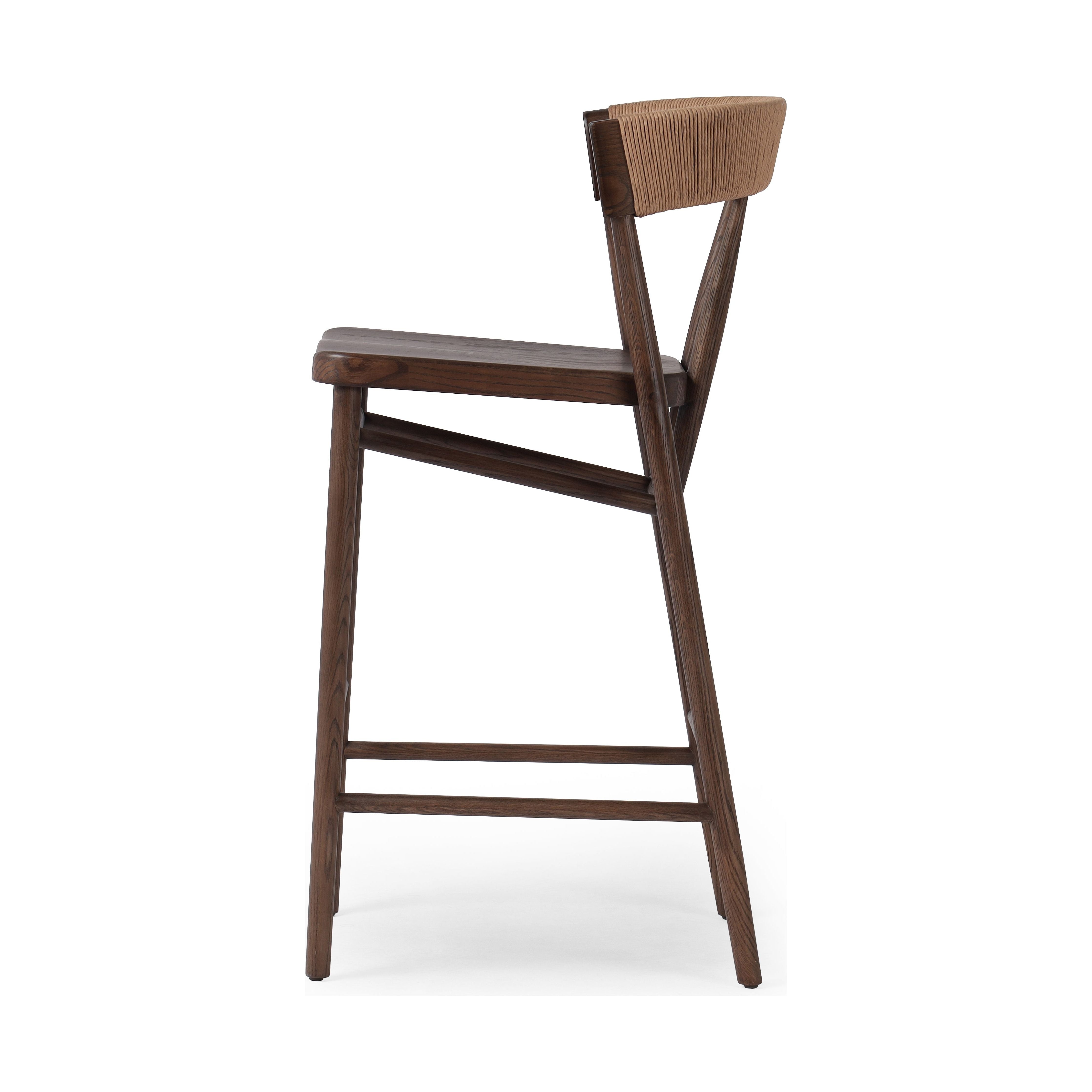 Featuring Buxton Drifted Oak-Bar Stool by Four Hands at Amethyst Home. A solid oak bar stool defined by tapered legs and framing gives an updated look to the classic whistler chair. Finished with a paper rush wrapped detail on the back.Overall Dimensions: 19.25"W x 22.25"L x 42.75"H
Collection: AllstonColors: Drifted Oak ,Natural Paper RushMaterials: Solid Oak ,Rush Dimentions: 22.2. Amethyst Home provides interior design, new construction, custom furniture, and area rugs in the Dallas metro area.