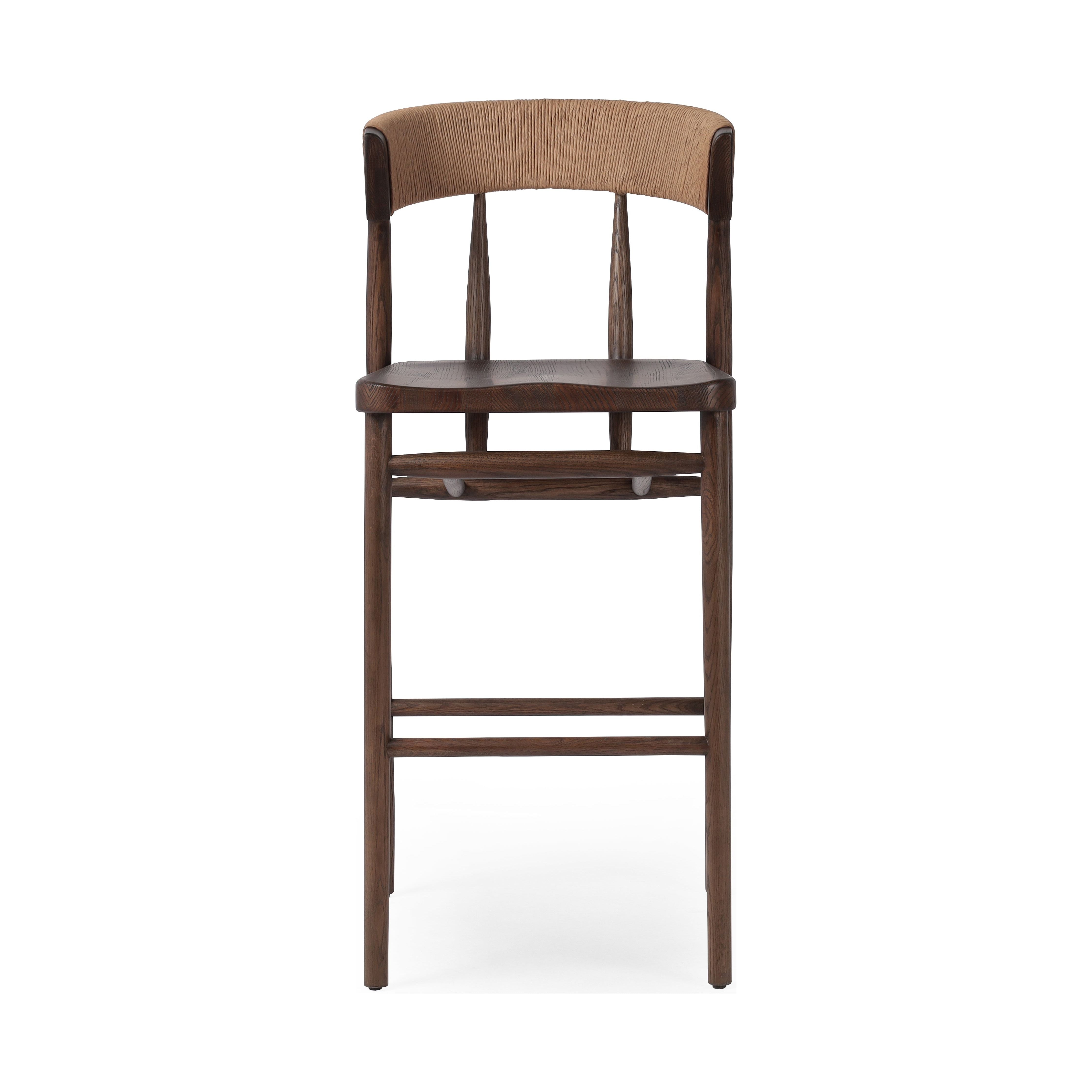 Featuring Buxton Drifted Oak-Bar Stool by Four Hands at Amethyst Home. A solid oak bar stool defined by tapered legs and framing gives an updated look to the classic whistler chair. Finished with a paper rush wrapped detail on the back.Overall Dimensions: 19.25"W x 22.25"L x 42.75"H
Collection: AllstonColors: Drifted Oak ,Natural Paper RushMaterials: Solid Oak ,Rush Dimention. Amethyst Home provides interior design, new construction, custom furniture, and area rugs in the Winter Garden metro area.
