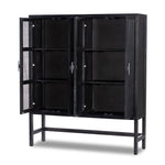 Featuring Caprice Black Wash Mango Cabinet by Four Hands at Amethyst Home. Double trouble in a large format cabinet.  Black woven rattan doors provide camouflaged storage.Overall Dimensions: 59"W x 17"L x 69"H
Collection: LeightonColors: Gunmetal ,Black Natural Cane ,Black Wash MangoMaterials: Iron ,Cane ,Solid Mango Weight: 154.54 lbs. Amethyst Home provides interior design, new construction, custom furniture, and area rugs in the San Diego metro area.