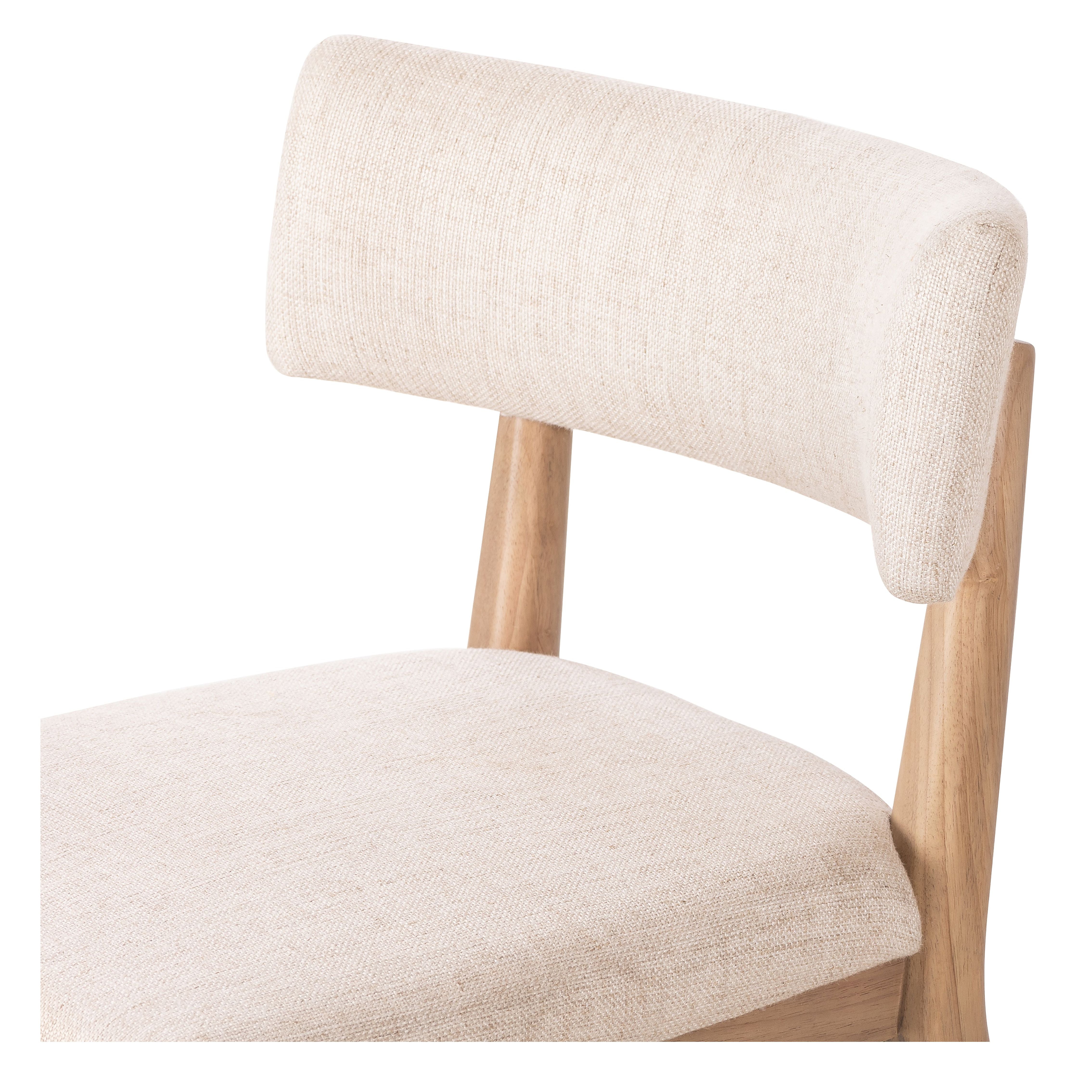 Featuring Cardell Essence Natural Dining Chair by Four Hands at Amethyst Home. Natural parawood forms a curved barrel back for a shapely take on everyday dining, with textural off-white fabric that moves between styles with ease.Collection: CaswellColors: Essence Natural ,Washed Natural ParawoodMaterials: 49Vi,22Li,18Pl,11Co ,Solid Parawood Weight: 16.53 lbs. Amethyst Home provides interior design, new construction, custom furniture, and area rugs in the Dallas metro area.