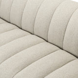 Featuring Carina Weslie Flax Sofa by Four Hands at Amethyst Home. Grand in scale and comfort, this plush sofa features wide dramatic channeling for extra volume and a cloud-like look and sit. Covered in a recycled olefin fabric, known for its UV-resistant, water-repellent and quick-drying abilities, in a Turkish weave with a classic tweed feel.
Overall Dimensi. Amethyst Home provides interior design, new home construction design consulting, vintage area rugs, and lighting in the Dallas metro area.