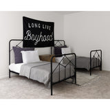 Featuring Winston Bed by Four Hands at Amethyst Home. Vintage style for a classic bedroom look.  Durable, heavy iron makes for a supportive, wiggle-free bed.
King Size Overall Dimensions: 77.50"W x 83.50"L x 51"HQueen Size Overall Dimensions: 61.50"W x 84"L x 51.50"HTwin Size Overall Dimensions: 40.50"W x 78.50"L x 51"H
Colors: Sandblasted Vintage Blac.  Amethyst Home provides interior design, new home construction design consulting, vintage area rugs, and lighting in the Newport Beach metro area.