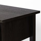 Featuring Concord Charcoal Oak Desk by Four Hands at Amethyst Home. Made from oak veneer with a deep charcoal finish, this executive-size desk delivers ultimate storage, including four drawers on one side plus six open cubbies on the other, granting the option to float-style in a room. Partially turned legs add a design-forward finishing touch.Overall Dimensions: 75"W x 30"L x 3. Amethyst Home provides interior design, new construction, custom furniture, and area rugs in the Scottsdale metro area.