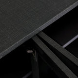 Featuring Cressida Black Linen Sideboard by Four Hands at Amethyst Home. Talk about novelty. Made from painted black linen, arched legs soften otherwise clean, modern shaping. Gunmetal, half-moon iron hardware completes the look. Rear cutouts for cord management.Overall Dimensions: 72"W x 19"L x 30"H
Collection: CallahanColors: Black Linen ,GunmetalMaterials. Amethyst Home provides interior design, new home construction design consulting, vintage area rugs, and lighting in the Monterey metro area.