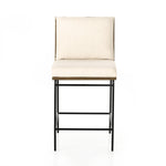 Featuring Crete Savile Flax-Counter Stool by Four Hands at Amethyst Home. Crisp and clean, with natural panache. Slim, black-finished iron frames a floating ladderback of honey-finished oak and cream-colored high-performance seating. Rear handle detail adds a fashionable finishing touch. Performance fabrics are specially created to withstand spills, stains, high traffic and w. Amethyst Home provides interior design, new construction, custom furniture, and area rugs in the Winter Garden metro area.