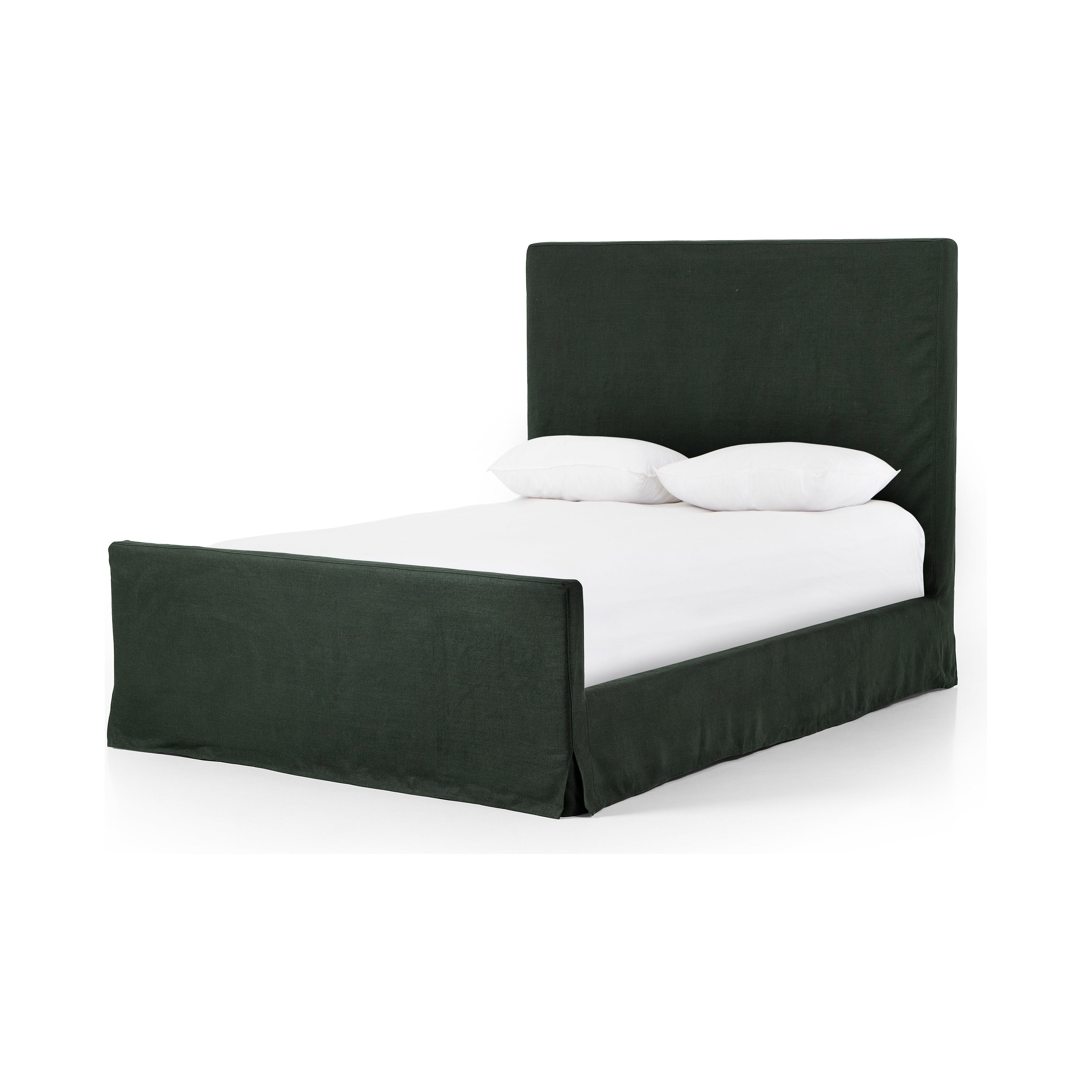 Featuring Daphne Brussels Pine Slipcover Bed by Four Hands at Amethyst Home. Grand high back and matte linen beauty -- the Daphne bed is a dream!
Slipcovered bed upholstered in sustainably made Belgian Linen. Naturally durable and soft to the touch, Libeco-sourced linens are artisan-made and free of toxic chemicals. Slipcovered styles are fully removable and machine-washable for e. Amethyst Home provides interior design, new construction, custom furniture and area rugs in the Washington metro area