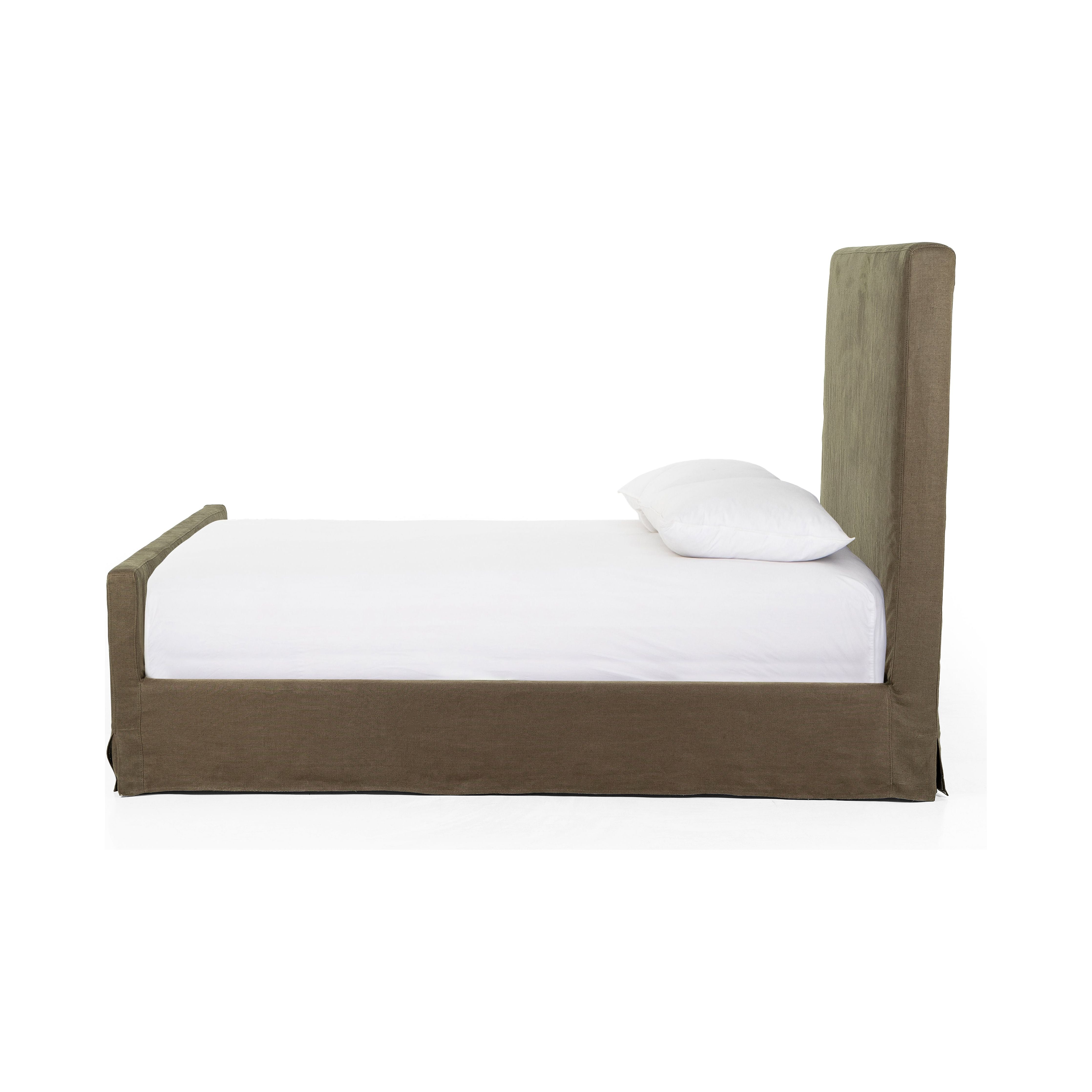 Featuring Daphne Coffee Slipcover Bed by Four Hands at Amethyst Home. Grand high back and matte linen beauty -- the Daphne bed is a dream!
Slipcovered bed upholstered in sustainably made Belgian Linen. Naturally durable and soft to the touch, Libeco-sourced linens are artisan-made and free of toxic chemicals. Slipcovered styles are fully removable and machine-washable for easy care.
K. Amethyst Home provides interior design, new construction, custom furniture and area rugs in the Boston metro area
