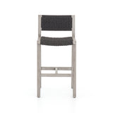 Featuring Delano Grey Outdoor Bar Stool by Four Hands at Amethyst Home. A textural take on outdoor bar styling, weathered grey teak welcomes thick, handwoven rope seating in an inviting grey. Safe for outdoor spaces. Cover or store indoors during inclement weather and when not in use.Overall Dimensions: 19.75"W x 24"L x 40.50"H
Collection: SolanoColors: Thick Dark Grey Rope ,We. Amethyst Home provides interior design, new construction, custom furniture, and area rugs in the Kansas City metro area.