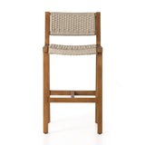 Featuring Delano Natural Teak-Bar Outdoor Stool by Four Hands at Amethyst Home. A textural take on outdoor bar styling, natural teak welcomes thick, handwoven rope seating in an inviting ivory. Safe for outdoor spaces. Cover or store indoors during inclement weather and when not in use.Overall Dimensions: 19.75"W x 24"L x 40.50"H
Collection: SolanoColors: Natural Teak-Fsc ,Ivory. Amethyst Home provides interior design, new construction, custom furniture, and area rugs in the Alpharetta metro area.