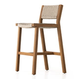 Featuring Delano Natural Teak-Bar Outdoor Stool by Four Hands at Amethyst Home. A textural take on outdoor bar styling, natural teak welcomes thick, handwoven rope seating in an inviting ivory. Safe for outdoor spaces. Cover or store indoors during inclement weather and when not in use.Overall Dimensions: 19.75"W x 24"L x 40.50"H
Collection: SolanoColors: Natural Teak-Fsc ,Ivory. Amethyst Home provides interior design, new construction, custom furniture, and area rugs in the Washington metro area.