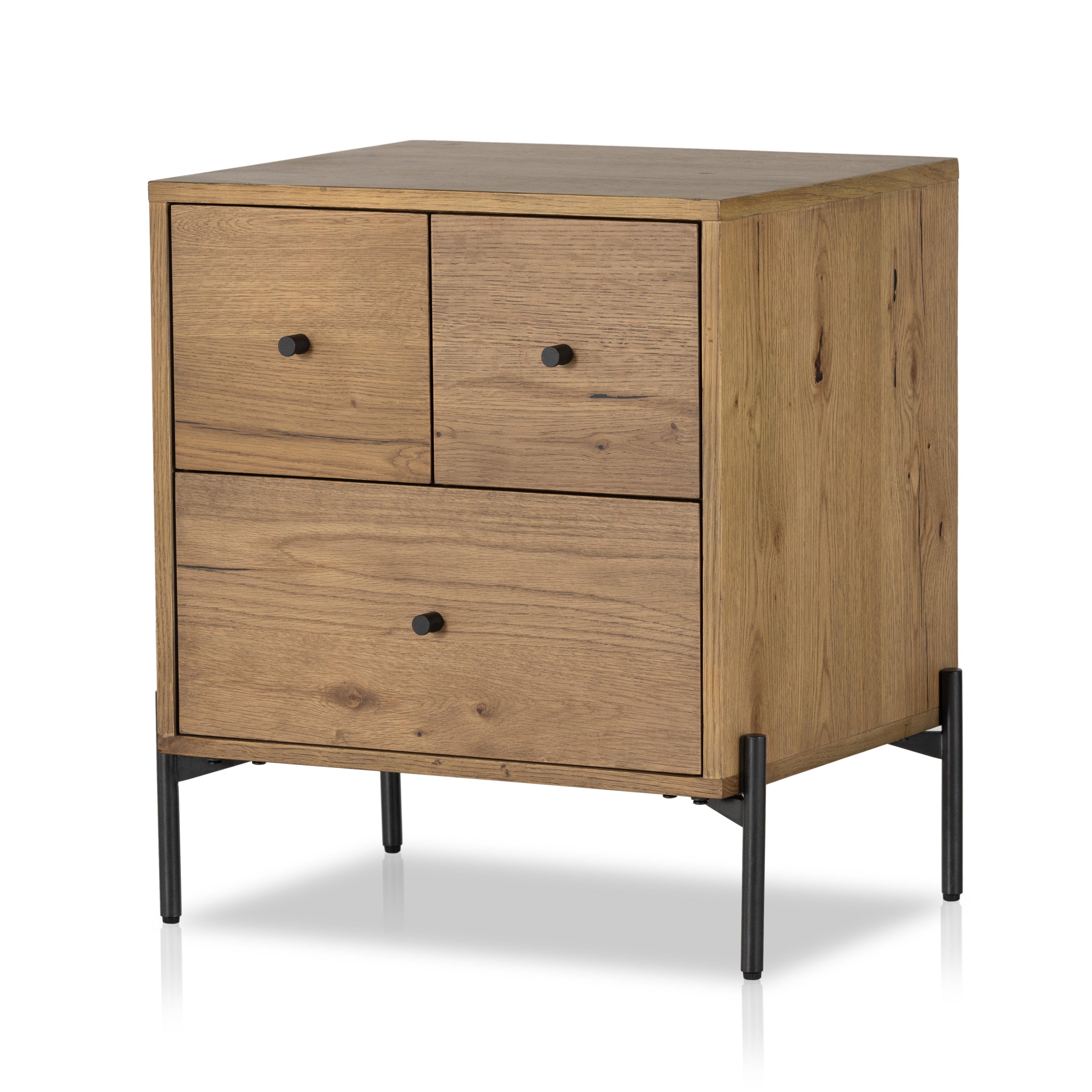 Featuring Eaton Amber Oak Resin Nightstand by Four Hands at Amethyst Home. The Eaton Amber Oak Resin Nightstand boasts a classic, timeless style with its intricate details and warm oak finish. Crafted from durable resin, it's the perfect accent piece for your home.
Collection: HaidenColors: Dark Gunmetal ,Amber Oak ResinMaterials: Iron ,Thick Oak VeneerOverall Dimensions: 23.50. Amethyst Home provides interior design, new construction, custom furniture, and area rugs in the Kansas City metro area.
