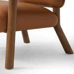 Featuring Eisley Trevino Camel Accent Chair by Four Hands at Amethyst Home. Sleek and inviting, this wood-meets-leather arm chair is timeless in any context. Large cylindrical legs support the upholstered back and seat, which are covered in camel-colored top-grain leather. Spring suspension adds comfort and durability to the seat cushion.
Collection: Carnegi. Amethyst Home provides interior design, new home construction design consulting, vintage area rugs, and lighting in the Monterey metro area.