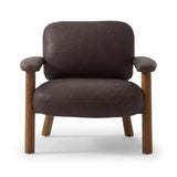 Featuring Eisley Tumble Waxed Slate Accent Chair by Four Hands at Amethyst Home. Sleek and inviting, this wood-meets-leather arm chair is timeless in any context. Large cylindrical legs support the upholstered back and seat, which are covered in bark-colored top-grain leather. Spring suspension adds comfort and durability to the seat cushion.
Collection: C. Amethyst Home provides interior design, new home construction design consulting, vintage area rugs, and lighting in the Scottsdale metro area.