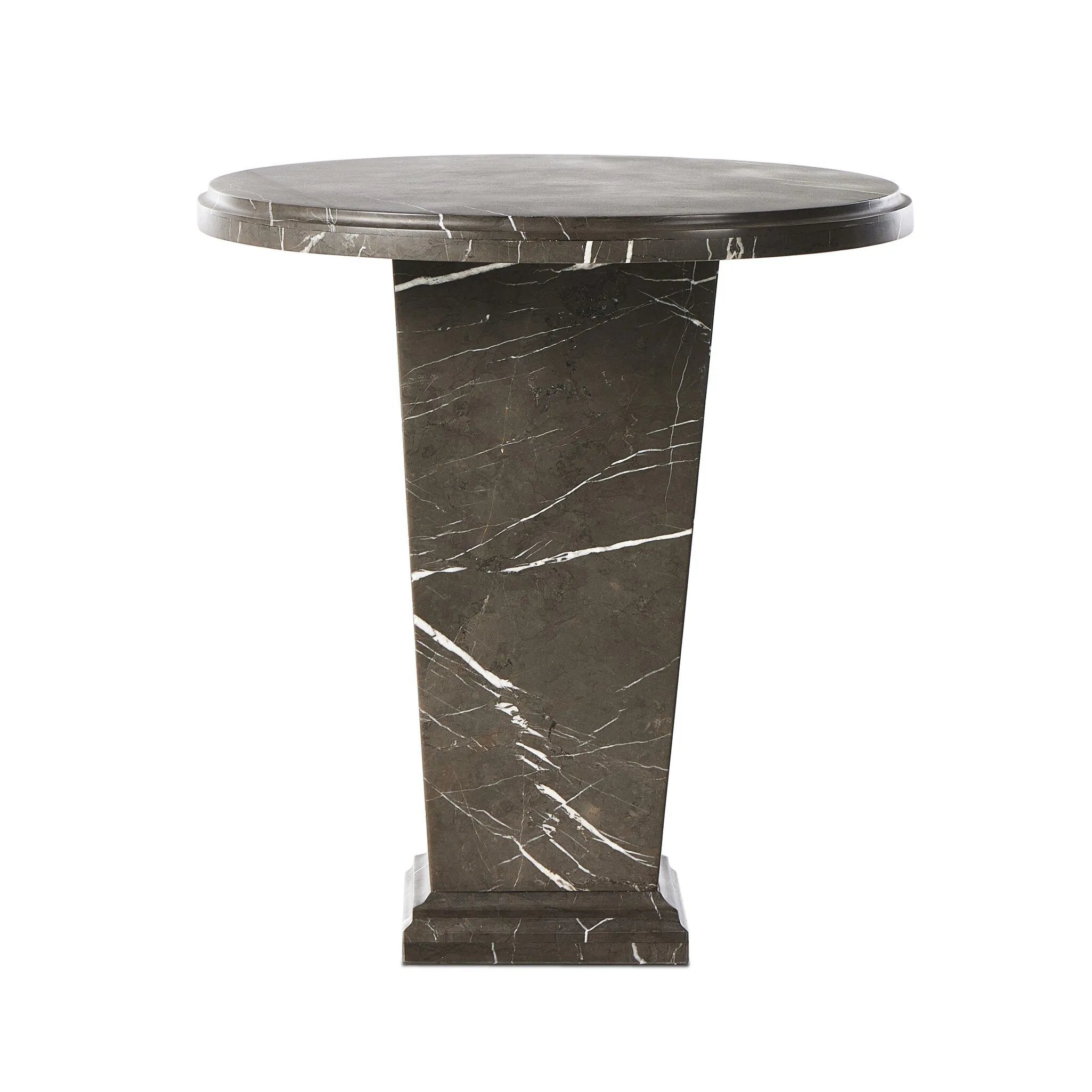 Featuring Eslo Grey Italian Marble End Table by Four Hands at Amethyst Home. Inspired by Roman columns, a versatile end table of grey Italian marble works a sophisticated touch into any room.Collection: ElementColors: Grey Italian MarbleMaterials: Solid Marble ,Engineered Hardwood Weight: 85.62 lbs. Amethyst Home provides interior design, new home construction design consulting, vintage area rugs, and lighting in the Dallas metro area.