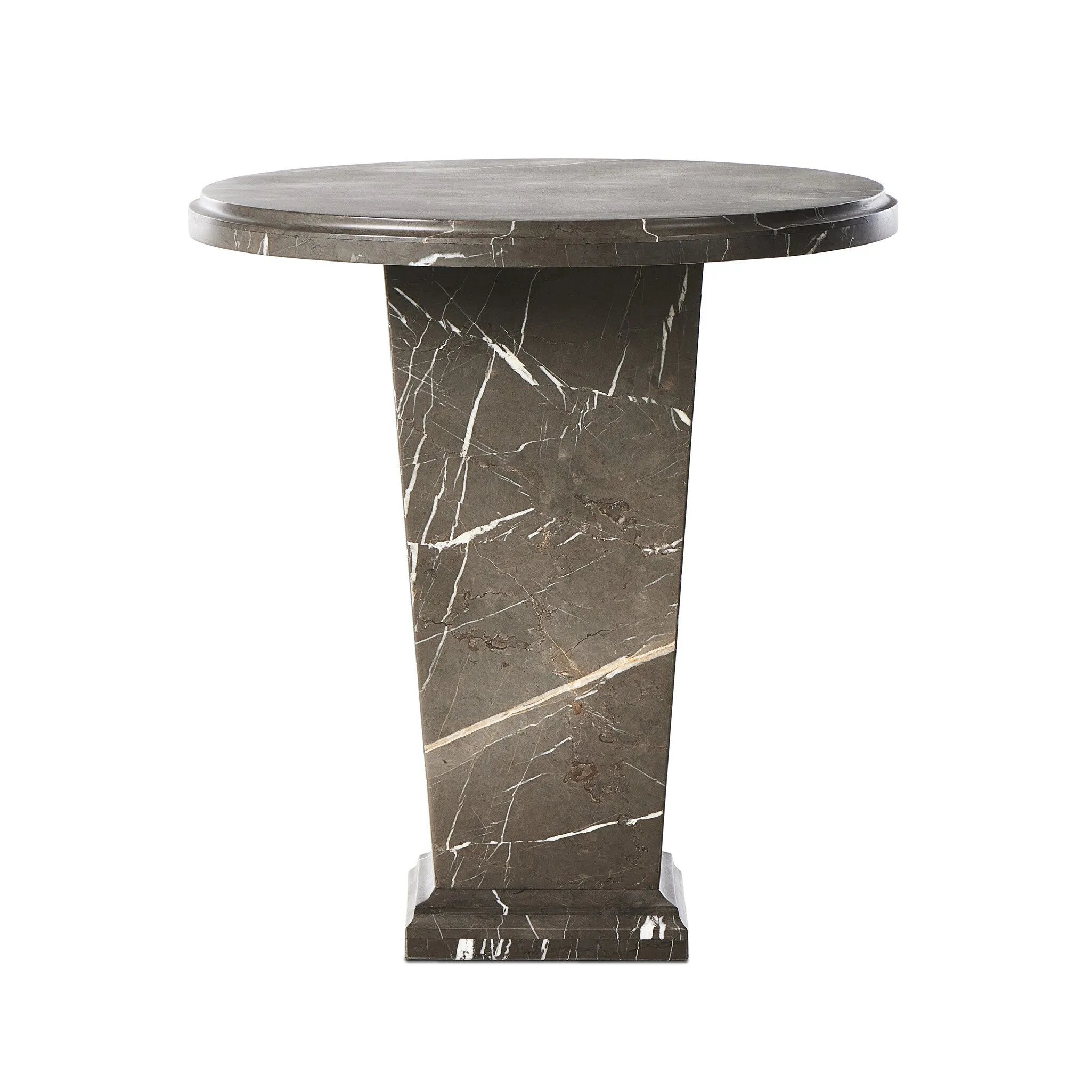 Featuring Eslo Grey Italian Marble End Table by Four Hands at Amethyst Home. Inspired by Roman columns, a versatile end table of grey Italian marble works a sophisticated touch into any room.Collection: ElementColors: Grey Italian MarbleMaterials: Solid Marble ,Engineered Hardwood Weight: 85.62 lbs. Amethyst Home provides interior design, new home construction design consulting, vintage area rugs, and lighting in the Los Angeles metro area.