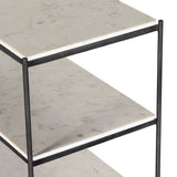 Featuring Felix Large Console Table by Four Hands at Amethyst Home. Hammered grey-finished iron frames three tiers of polished white marble, for an open look with plenty of surface space.
Overall Dimensions: 78"W x 20"L x 31"HColors: Hammered Grey W/Clear Powder Coat , Polished White MarbleMaterials: Iron , Solid MarbleWeight: 343.17Clearance from Floor: 4"Distance Between Legs (Fr. Amethyst Home provides interior design, new construction, custom furniture and area rugs in the San Diego metro area