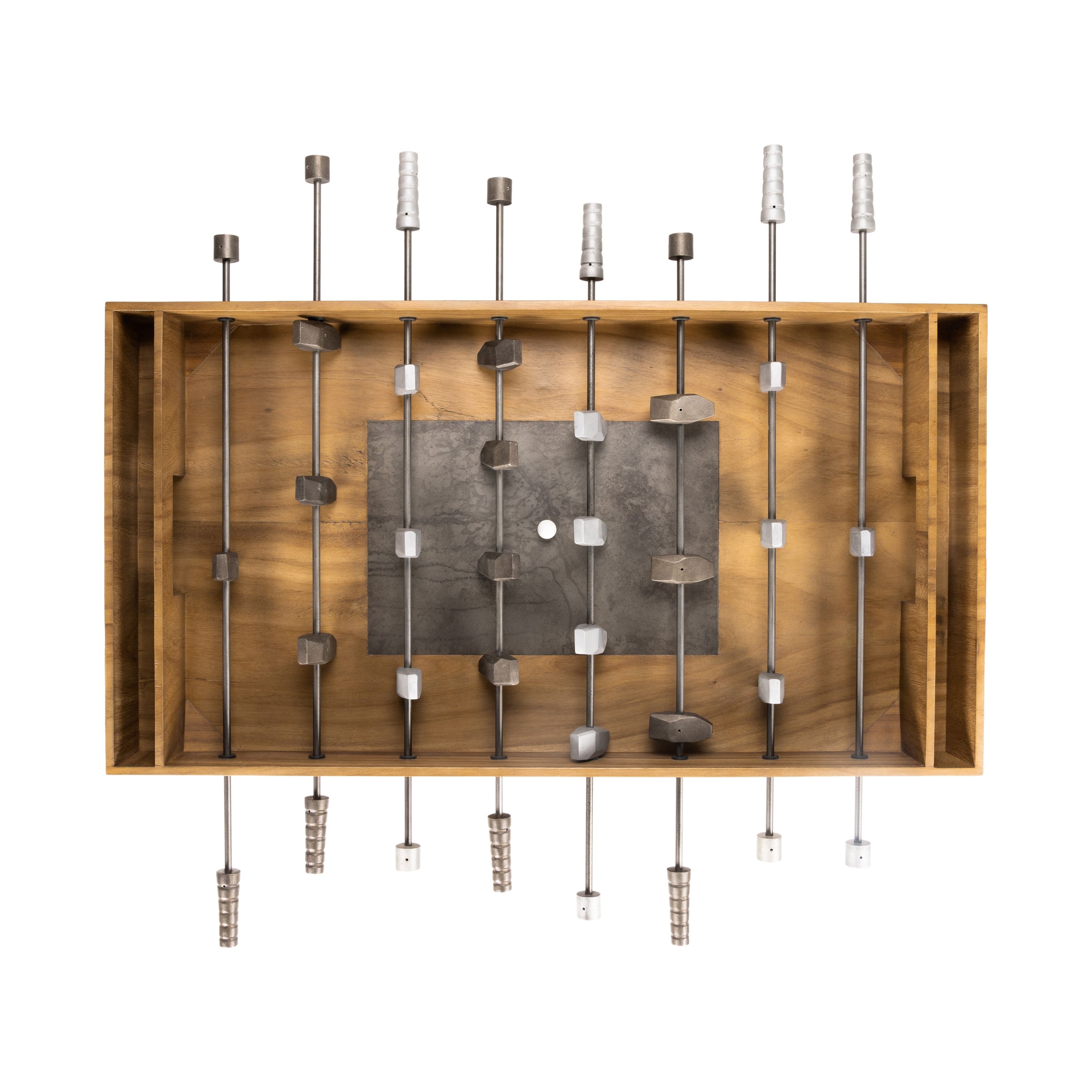 Featuring Foosball Natural Brown Guanacaste Table by Four Hands at Amethyst Home. Handmade by skilled artisans, the Foosball Natural Brown Guanacaste Table is a one-of-a-kind game that features a beautiful blend of hand-finished Guanacaste wood and metal that’s been aged through a manual, month-long process using natural elements to bring unique character to each piece. Includes three bal. Amethyst Home provides interior design services, furniture, rugs, and lighting in the Los Angeles metro area.