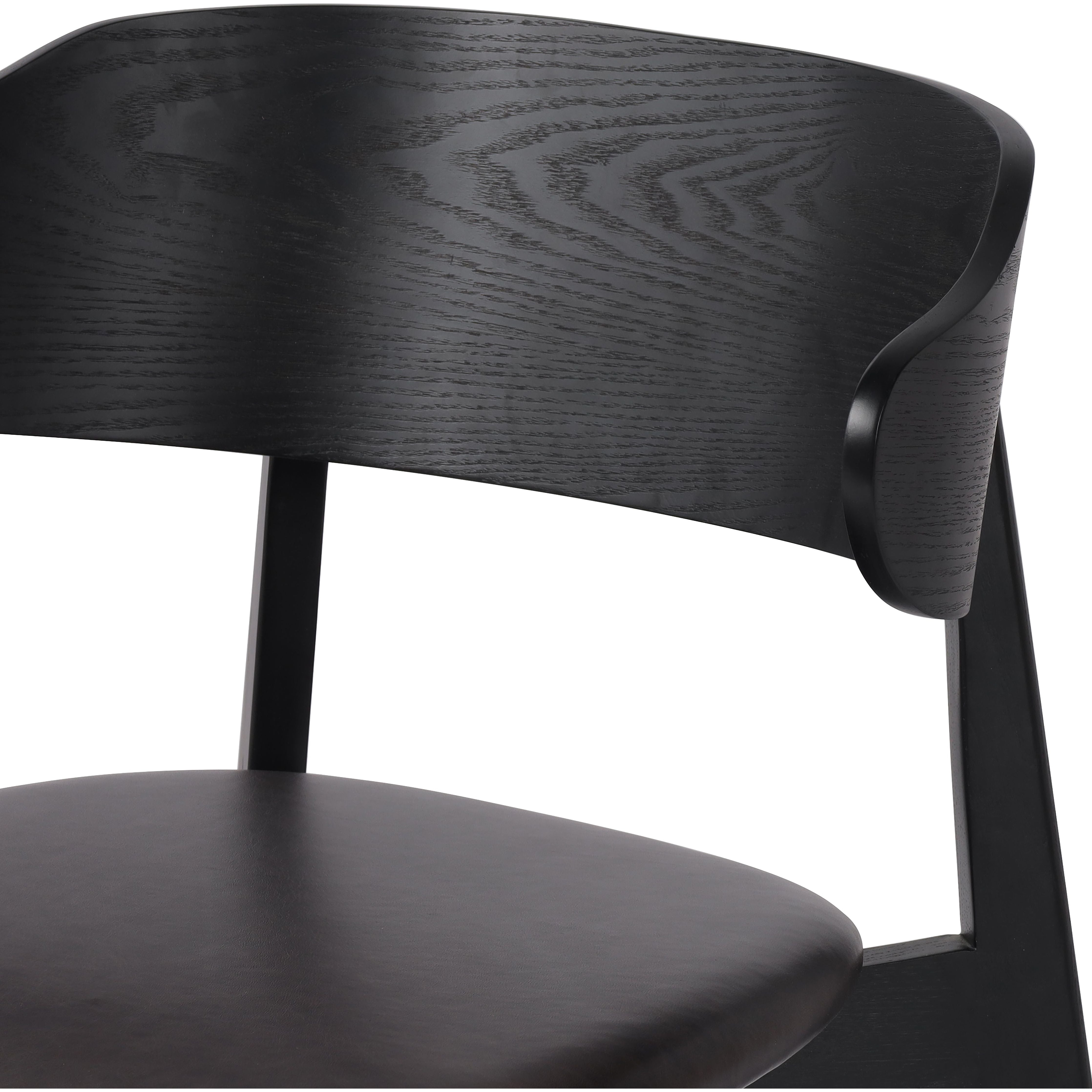 Featuring Franco Sonoma Black Upholstered Dining Chair by Four Hands at Amethyst Home. A fresh, exaggerated take on the wing-back dining chair. Finished a classic jet black, a mix of solid ash and ash veneer makes a modern and shapely seating statement with midcentury undertones. Complemented by a cushioned seat in black top-grain leather exclusive to Four Hands.Overall Dimensions: 2. Amethyst Home provides interior design, new construction, custom furniture, and area rugs in the Miami metro area.