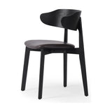 Featuring Franco Sonoma Black Upholstered Dining Chair by Four Hands at Amethyst Home. A fresh, exaggerated take on the wing-back dining chair. Finished a classic jet black, a mix of solid ash and ash veneer makes a modern and shapely seating statement with midcentury undertones. Complemented by a cushioned seat in black top-grain leather exclusive to Four Hands.Overall Dime. Amethyst Home provides interior design, new construction, custom furniture, and area rugs in the Salt Lake City metro area.