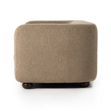 Inspired by vintage flea market finds, the Gidget Sheepskin Camel Sofa is a faux shearling-upholstered sofa pairs that is simple silhouette with clean, sweeping curves. Bench-seat cushioning plus feather-blend seating for total comfort. Amethyst Home provides interior design services, furniture, rugs, and lighting in the Portland metro area.