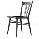 Featuring Gregory Dining Chair - Black Oak by Four Hands at Amethyst Home. Finished in a beautifully classic washed oak, the Gregory Black Oak Dining Chair features a yoke-like back and widened supports, placing a fresh twist on the traditional Windsor.
Size: 19.75"W x 21.75"L x 35"HSeat Depth: 17.75"Seat Height: 19"Seat Construction: Wooden Platform
Colors: Black OakMaterials: Solid. Amethyst Home provides interior design, new construction, custom furniture, and rugs for the Nashville metro area.
