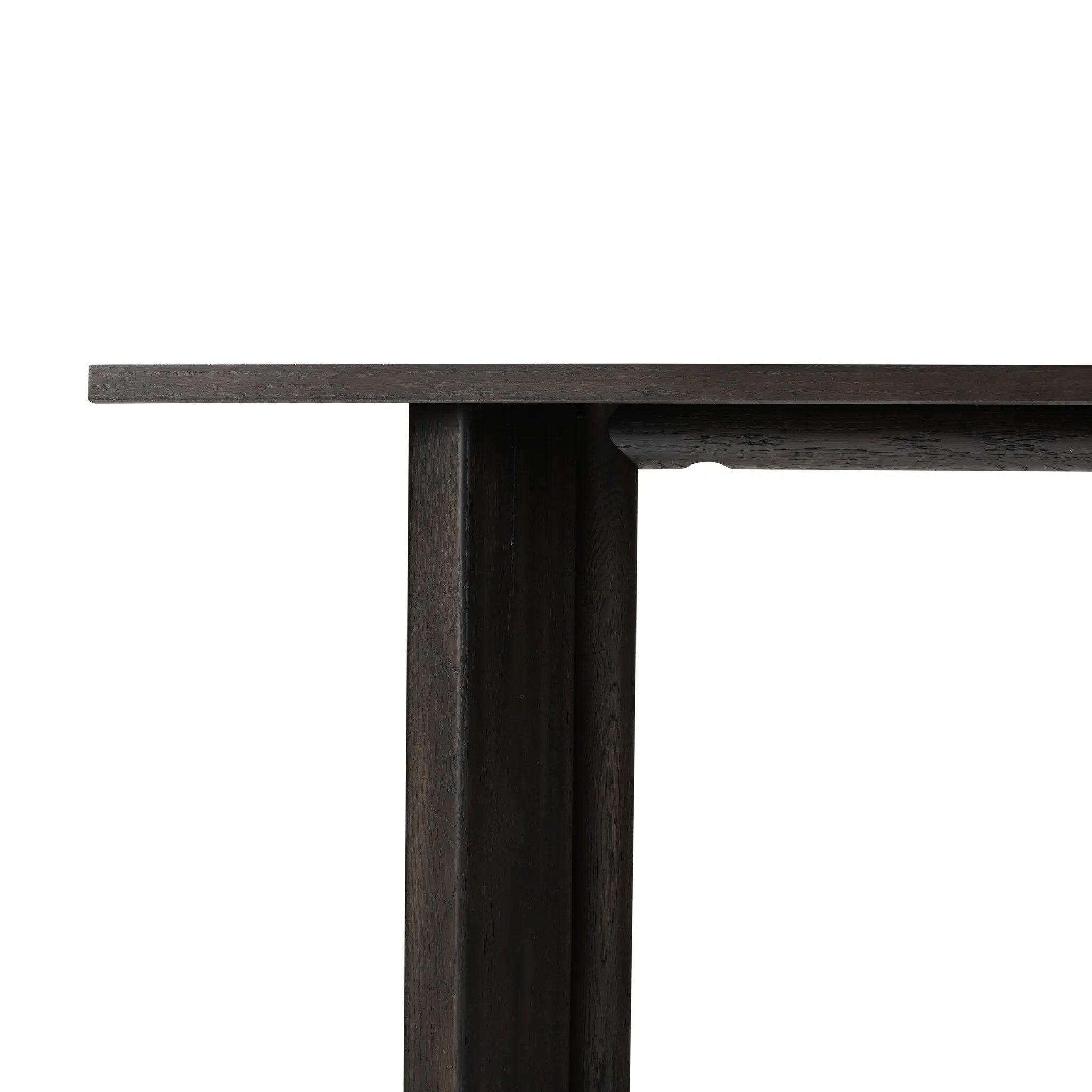 Featuring Huxley Smoked Black Veneer Console Table by Four Hands at Amethyst Home. A smoked black finish delivers a character-rich look to an open-style console table. Angled panel legs up the intrigue factor.Collection: HaidenColors: Smoked Black VeneerMaterials: Thick Oak Veneer ,Engineered Hardwood Weight: 90.39 lbs. Amethyst Home provides interior design, new home construction design consulting, vintage area rugs, and lighting in the Miami metro area.