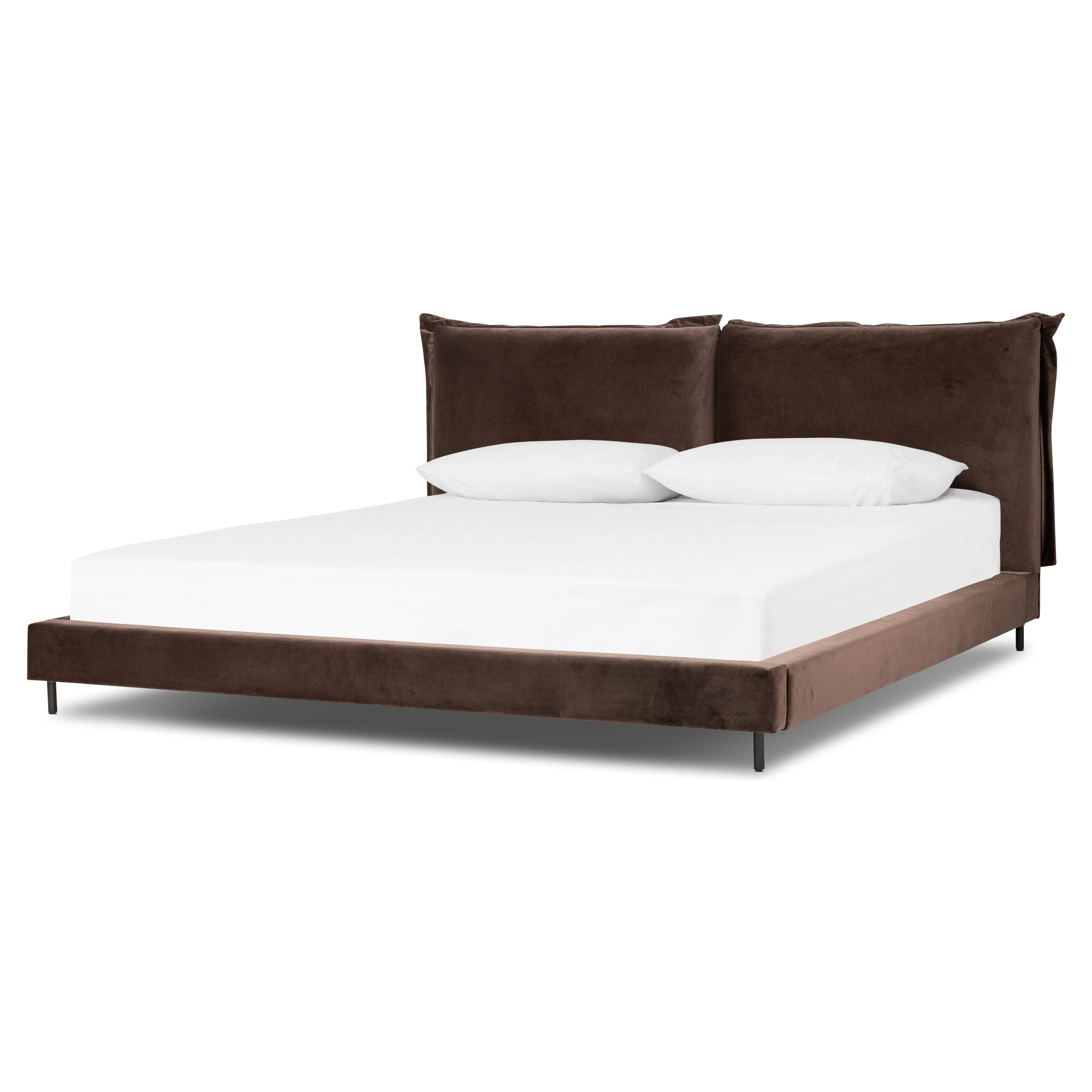 Featuring Inwood Surrey Cocoa-King Bed by Four Hands at Amethyst Home. Bring a billowy look to the bedroom. Oversized pillow-like cushioning creates the headboard for this low-profile bed, for a sophisticated-while-cozy look.Overall Dimensions: 95.25"W x 91"L x 43.5"H
Collection: EastonColors: Surrey Cocoa ,GunmetalMaterials: 76.8% Co, 23.2% Pl ,Iron Weight: 20. Amethyst Home provides interior design, new home construction design consulting, vintage area rugs, and lighting in the Omaha metro area.