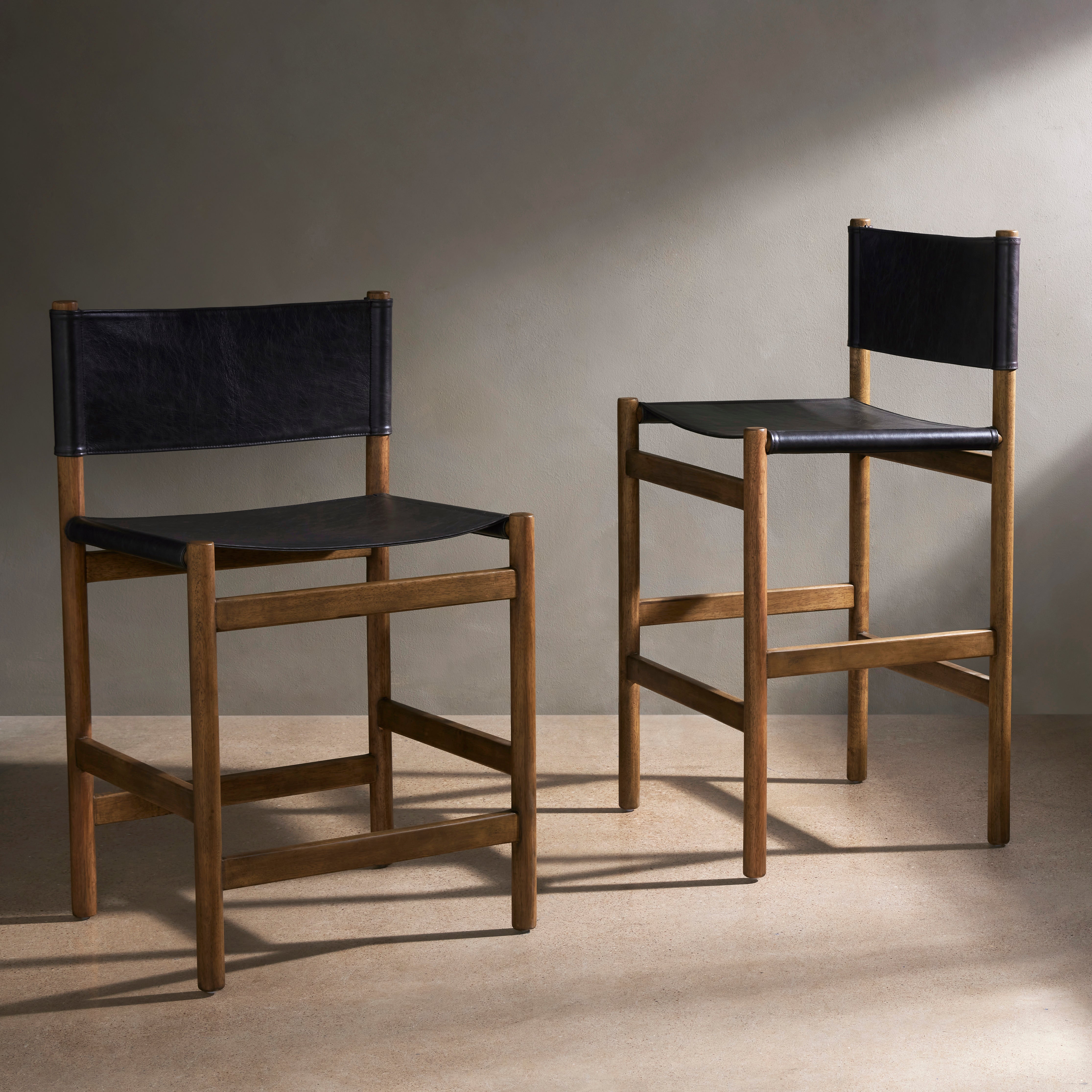 Featuring Kena Sonoma Black Bar + Counter Stool by Four Hands at Amethyst Home. Solid parawood forms a simple, vintage-inspired frame for sling-style seating of black top-grain leather exclusive to Four Hands. Perfectly sized for the counter.
Collection: WestgateColors: Sonoma Black ,Vintage NaturalMaterials: Top Grain Leather ,Solid Parawood Weight: 15.43 lbs. Amethyst Home provides interior design, new construction, custom furniture, and area rugs in the Nashville metro area.