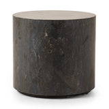 Featuring Kramer Bluestone End Table by Four Hands at Amethyst Home. A cylinder-shaped end tables brings an organic look to the living room. Made from natural polished bluestone.Collection: HughesColors: BluestoneMaterials: Bluestone ,Poplar Plywood Weight: 110.23 lbs. Amethyst Home provides interior design, new home construction design consulting, vintage area rugs, and lighting in the Houston metro area.