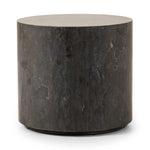 Featuring Kramer Bluestone End Table by Four Hands at Amethyst Home. A cylinder-shaped end tables brings an organic look to the living room. Made from natural polished bluestone.Collection: HughesColors: BluestoneMaterials: Bluestone ,Poplar Plywood Weight: 110.23 lbs. Amethyst Home provides interior design, new home construction design consulting, vintage area rugs, and lighting in the Winter Garden metro area.