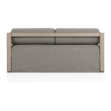 Featuring Laskin Washed Brown Outdoor Daybed by Four Hands at Amethyst Home. A soft, durable slipcover brings a complementary casual and laid-back look to structured framing of FSCA-certified teak. A bolster back cushion offers support and comfort in this outdoor daybed. Made in Italy, this sustainably made fabric is antimicrobial and highly resistant to s. Amethyst Home provides interior design, new home construction design consulting, vintage area rugs, and lighting in the Scottsdale metro area.