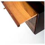 Featuring Lauren  Desk by Four Hands at Amethyst Home. This mid-century inspired lawyer's desk offers heavy-duty storage with two-sided cabinetry. A floating top and simple iron legs keeps the look light and modern. Solid acacia casing with reclaimed peroba wood door and drawer fronts. This piece is designed in collaboration with Thomas Bina. Four Hands’ partnership with the. Amethyst Home provides interior design, new construction, custom furniture, and area rugs in the Laguna Beach metro area.