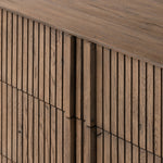 Featuring Leo Rustic Grey 6 Drawer Dresser by Four Hands at Amethyst Home. Designed by Thomas Bina and Ronald Sasson, a design partnership blending both modern minimalist and Brazilian influences. Crafted from solid oak, this clean-lined dresser features vertical reed detailing on the drawer fronts with wooden pull detailing on the outer edges. Drawers a. Amethyst Home provides interior design, new home construction design consulting, vintage area rugs, and lighting in the Laguna Beach metro area.