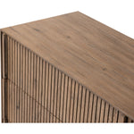 Featuring Leo Rustic Grey 6 Drawer Dresser by Four Hands at Amethyst Home. Designed by Thomas Bina and Ronald Sasson, a design partnership blending both modern minimalist and Brazilian influences. Crafted from solid oak, this clean-lined dresser features vertical reed detailing on the drawer fronts with wooden pull detailing on the outer edges. Drawers are f. Amethyst Home provides interior design, new home construction design consulting, vintage area rugs, and lighting in the Portland metro area.