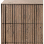 Featuring Leo Rustic Grey 6 Drawer Dresser by Four Hands at Amethyst Home. Designed by Thomas Bina and Ronald Sasson, a design partnership blending both modern minimalist and Brazilian influences. Crafted from solid oak, this clean-lined dresser features vertical reed detailing on the drawer fronts with wooden pull detailing on the outer edges. Drawers . Amethyst Home provides interior design, new home construction design consulting, vintage area rugs, and lighting in the Winter Garden metro area.