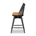 Featuring Lewis Black Counter Swivel Stool with Cushion by Four Hands at Amethyst Home. A new take on the traditional Windsor. This tall beauty is wire-brushed to highlight the cathedral grain of black oak. Perfectly sized for the counter, with a swivel for ease and a top-grain leather cushion for comfort.Overall Dimensions: 21.75"W x 21"L x 42"H
Collection. Amethyst Home provides interior design, new home construction design consulting, vintage area rugs, and lighting in the Nashville metro area.