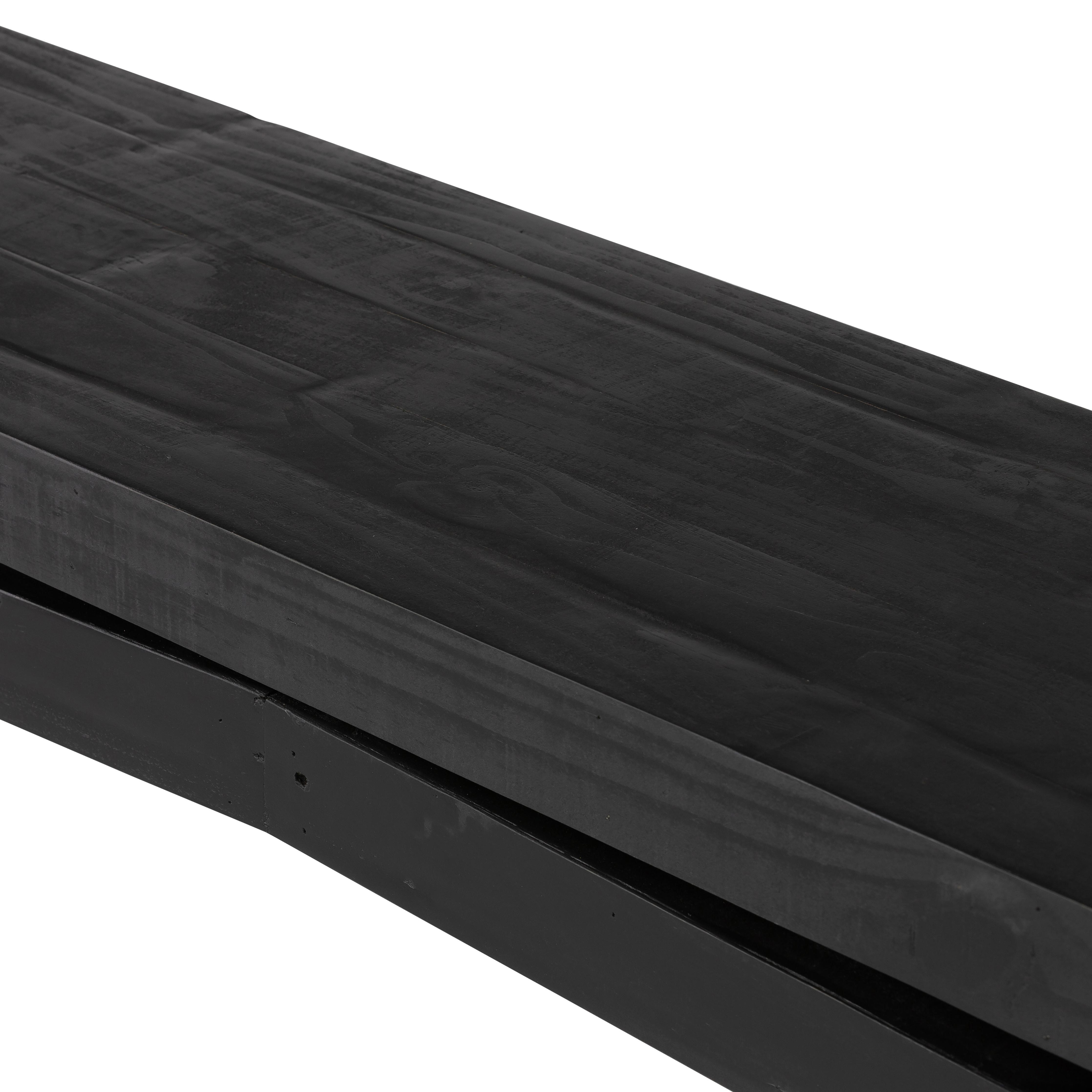 Featuring Matthes Aged Black Pine Console Table by Four Hands at Amethyst Home. Simple and streamlined to showcase natural beauty. Finished in a traditional black, solid reclaimed pine forms a modern media console with rustic vibes.Overall Dimensions: 78.75"W x 15"L x 30.75"H
Colors: Weathered WheatMaterials: Solid Reclaimed PineWeight: 70.55Clearance from F. Amethyst Home provides interior design, new home construction design consulting, vintage area rugs, and lighting in the Monterey metro area.