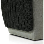 Featuring Maven Faux Black Outdoor Swivel Chair by Four Hands at Amethyst Home. Sustainably made with zero waste, luxurious Italian upholstery places a new and unique spin on indoor/outdoor seating, offering soft, durable fabric that's highly resistant to sun, stains, mold and abrasion. Shell framing in black faux-hyacinth weaves for extra texture atop a . Amethyst Home provides interior design, new home construction design consulting, vintage area rugs, and lighting in the Kansas City metro area.