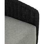 Featuring Maven Faux Black Outdoor Swivel Chair by Four Hands at Amethyst Home. Sustainably made with zero waste, luxurious Italian upholstery places a new and unique spin on indoor/outdoor seating, offering soft, durable fabric that's highly resistant to sun, stains, mold and abrasion. Shell framing in black faux-hyacinth weaves for extra texture atop a. Amethyst Home provides interior design, new home construction design consulting, vintage area rugs, and lighting in the Laguna Beach metro area.