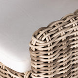 Featuring Messina Outdoor Dining Armchair by Four Hands at Amethyst Home. Traditional heritage shape on a grand scale. The outdoor dining chair is crafted from durable natural teak in a gorgeous, woven pattern highlighting the texture's natural highs and lows. Oversized with deep-seated comfort for the ultimate outdoor dining space. Cover or store indoors during inclement weather. Amethyst Home provides interior design, new construction, custom furniture and area rugs in the Los Angeles metro area