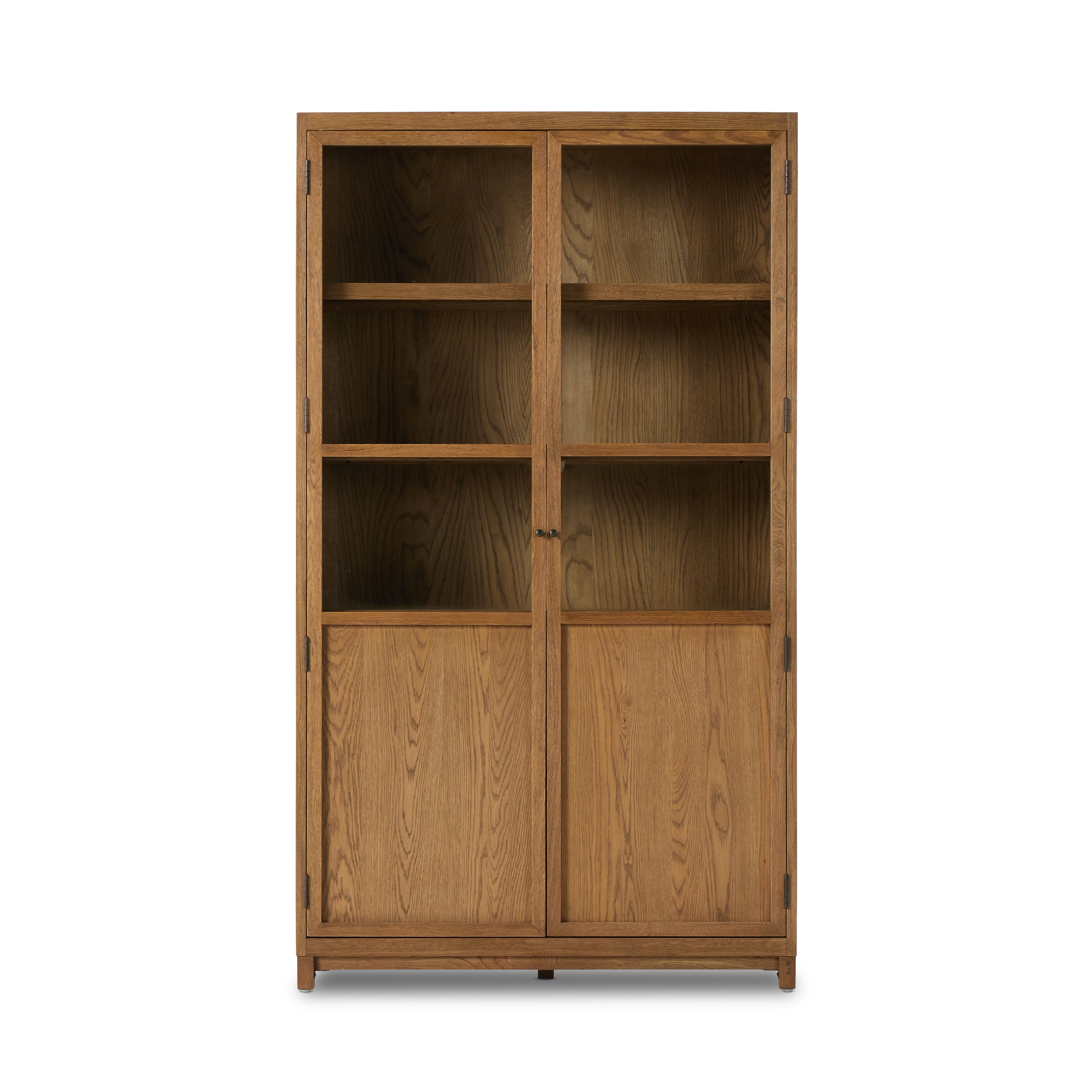 Featuring Millie Drifted Panel & Glass Door Cabinet by Four Hands at Amethyst Home. Drifted oak frames the interior shelving of this cabinet. Glass doors allow for prized possessions to dazzle on full display while spacious cabinets add out-of-view storage.Overall Dimensions: 47.25"W x 17.75"L x 82.75"H
Collection: IrondaleColors: Drifted Oak Solid ,Drifted Oak Veneer ,Temper. Amethyst Home provides interior design, new construction, custom furniture, and area rugs in the Winter Garden metro area.