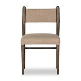 Featuring Morena Dining Chair by Four Hands at Amethyst Home. Mixed materials place a modern twist on the sling-back dining chair. A solid oak frame forms rounded dowel legs for a touch of traditionalism, with performance fabric perfect for everyday dining.
Overall Dimensions: 20"W x 22"L x 34"HColors: Alcala Fawn , Warm OakMaterials: 70%Pl, 20%Vi, 10%Li , Solid OakWeight: 13.23S. Amethyst Home provides interior design, new construction, custom furniture and area rugs in the Los Angeles metro area