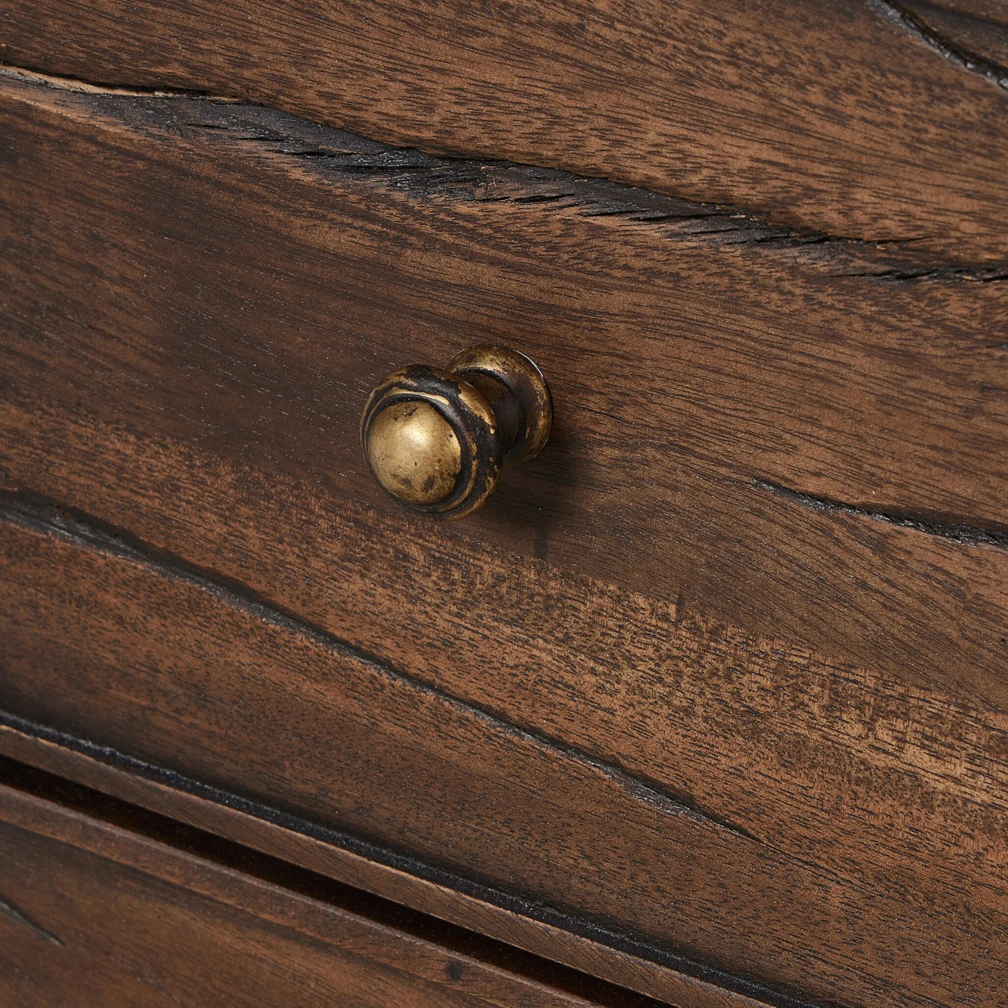 Featuring Odette Antique Belgium Bleach Marble Nightstand by Four Hands at Amethyst Home. Capturing the charm of vintage French storage, this solid mango wood nightstand stands tall with a polished marble top and softened ogee edges. Three spacious drawers are fitted with classic brass-button hardware. Natural marks and cracks are characteristic of the recl. Amethyst Home provides interior design, new home construction design consulting, vintage area rugs, and lighting in the Calabasas metro area.