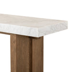 Featuring Olympia White Carrera Marble Console Table by Four Hands at Amethyst Home. Structured and geometric, an open-style console table pairs smoked oak veneer with white marble, for a sophisticated material mix.Collection: HughesColors: White Carrera Marble ,Smoked Oak VeneerMaterials: Carrara Solid ,Thick Oak Veneer ,Poplar Plywood Weight: 240.3 lbs. Amethyst Home provides interior design, new home construction design consulting, vintage area rugs, and lighting in the Park City metro area.