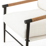 Featuring Rowen Chair - Fayette Cloud by Four Hands at Amethyst Home. Textural seating of performance-grade upholstery, with angular arms of exposed oak for fresh contrast. Slim, carbon-finished steel legs add a dose of modern-industrial edge. Performance fabrics are specially created to withstand spills, stains, high traffic and wear, ensuring long-te. Amethyst Home provides interior design, new home construction design consulting, vintage area rugs, and lighting in the Salt Lake City metro area.