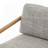 Featuring Rowen Chair - Thames Raven by Four Hands at Amethyst Home. Textural grey seating of performance-grade upholstery, with angular arms of exposed oak providing fresh contrast. Slim, carbon-finished steel legs for a dose of modern-industrial edge. Performance fabrics are specially created to withstand spills, stains, high traffic and wear, ensurin. Amethyst Home provides interior design, new home construction design consulting, vintage area rugs, and lighting in the Newport Beach metro area.