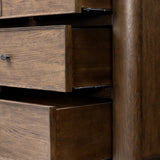 Featuring Russ Aged Oak Oversized Dresser by Four Hands at Amethyst Home. Like an heirloom dresser with three smaller drawers up top, this aged oak design has room for it all. Detailed with an overhang surface, carved edges top to bottom, angled legs and oval drawer pulls finished in dark gunmetal.
Overall Dimensions: 21.0" L x 72.0" W x 38.75" H
Collection. Amethyst Home provides interior design, new home construction design consulting, vintage area rugs, and lighting in the San Diego metro area.