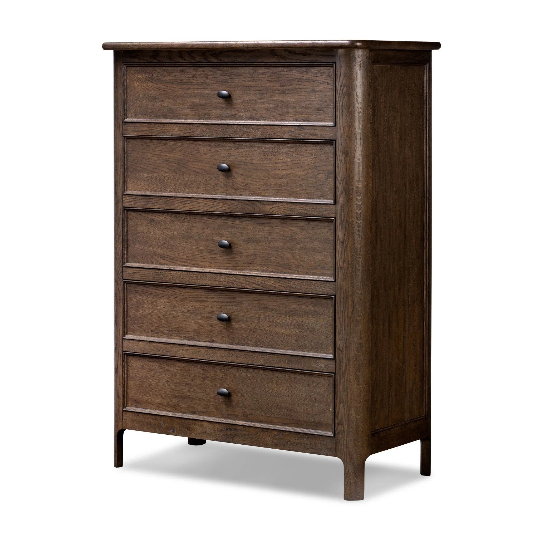 Featuring Russ Aged Oak Tall Dresser by Four Hands at Amethyst Home. Like an heirloom tallboy with six drawers, this aged oak dresser has room for it all. Detailed with an overhang surface, carved edges top to bottom, angled legs and oval drawer pulls finished in dark gunmetal.
Overall Dimensions: 21.0" L x 39.0 " W x 53.0" H
Collection: BoltonColors: Aged. Amethyst Home provides interior design, new home construction design consulting, vintage area rugs, and lighting in the Alpharetta metro area.