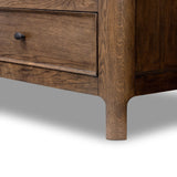 Featuring Russ Aged Oak Tall Dresser by Four Hands at Amethyst Home. Like an heirloom tallboy with six drawers, this aged oak dresser has room for it all. Detailed with an overhang surface, carved edges top to bottom, angled legs and oval drawer pulls finished in dark gunmetal.
Overall Dimensions: 21.0" L x 39.0 " W x 53.0" H
Collection: BoltonColors: Aged. Amethyst Home provides interior design, new home construction design consulting, vintage area rugs, and lighting in the Des Moines metro area.