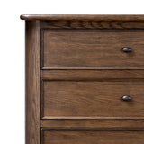 Featuring Russ Aged Oak Tall Dresser by Four Hands at Amethyst Home. Like an heirloom tallboy with six drawers, this aged oak dresser has room for it all. Detailed with an overhang surface, carved edges top to bottom, angled legs and oval drawer pulls finished in dark gunmetal.
Overall Dimensions: 21.0" L x 39.0 " W x 53.0" H
Collection: BoltonColors: Aged Oa. Amethyst Home provides interior design, new home construction design consulting, vintage area rugs, and lighting in the Houston metro area.